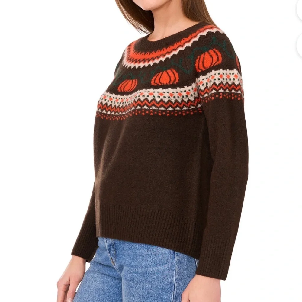 Vince Camuto Brown and Orange Pumpkin‎ Sweater